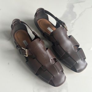 Emme Parsons Ernest Fisherman Sandal Espresso Sz 38 New Never Worn